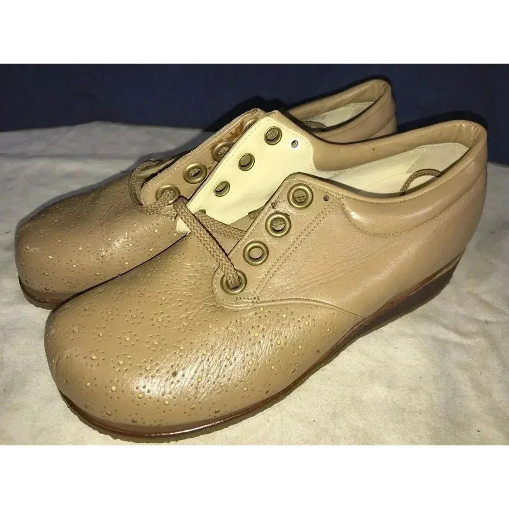 P. W. Minor Orthopedic Brown Lace Up Wedge Heels 5 B Medium Comfort Shoes (d)